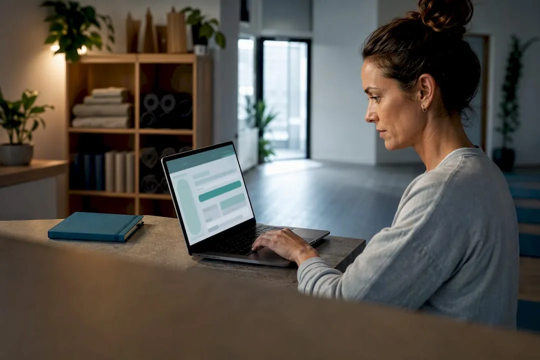 Studio owner reviewing a membership pause