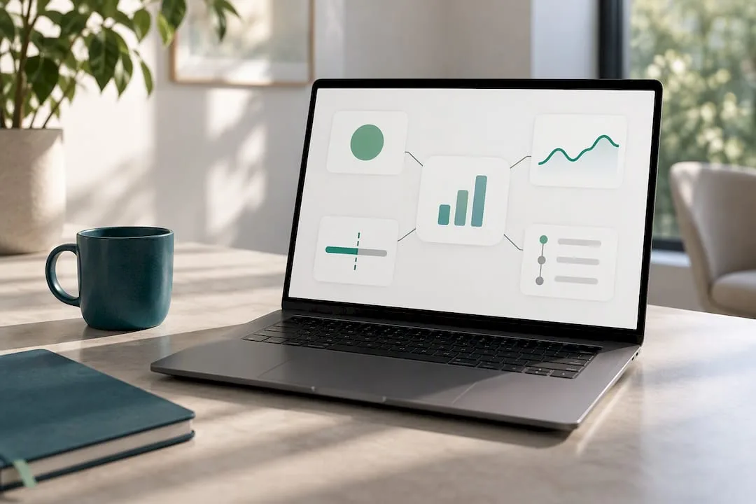 Illustration of four-part KPI dashboard