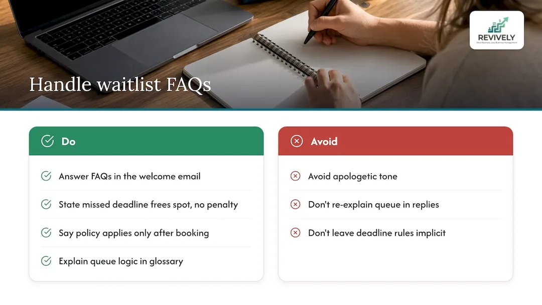 Handling common customer questions and objections within waitlist communications - overview diagram