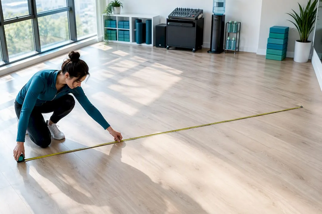 Measuring usable floor area in movement studio