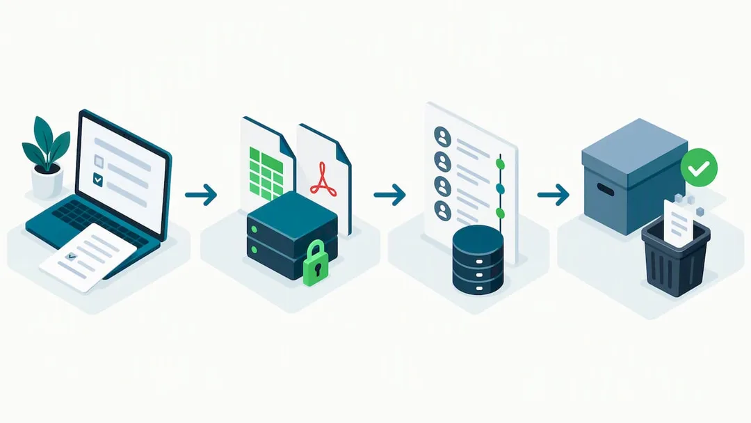 Digital records compliance workflow stages