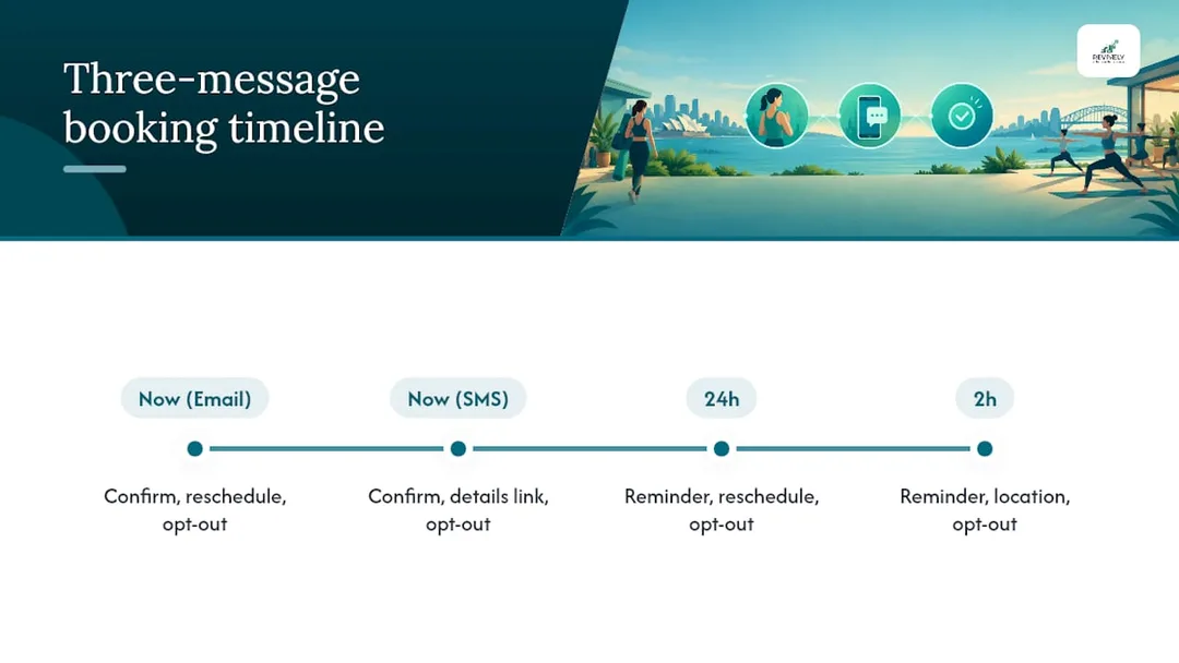 Timeline of booking confirmations and reminders
