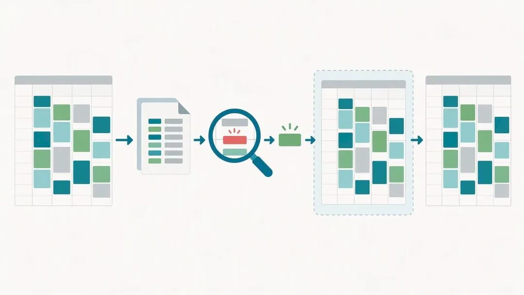 Booking data tested before schedule restoration