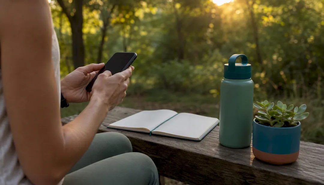 Hands composing email on smartphone