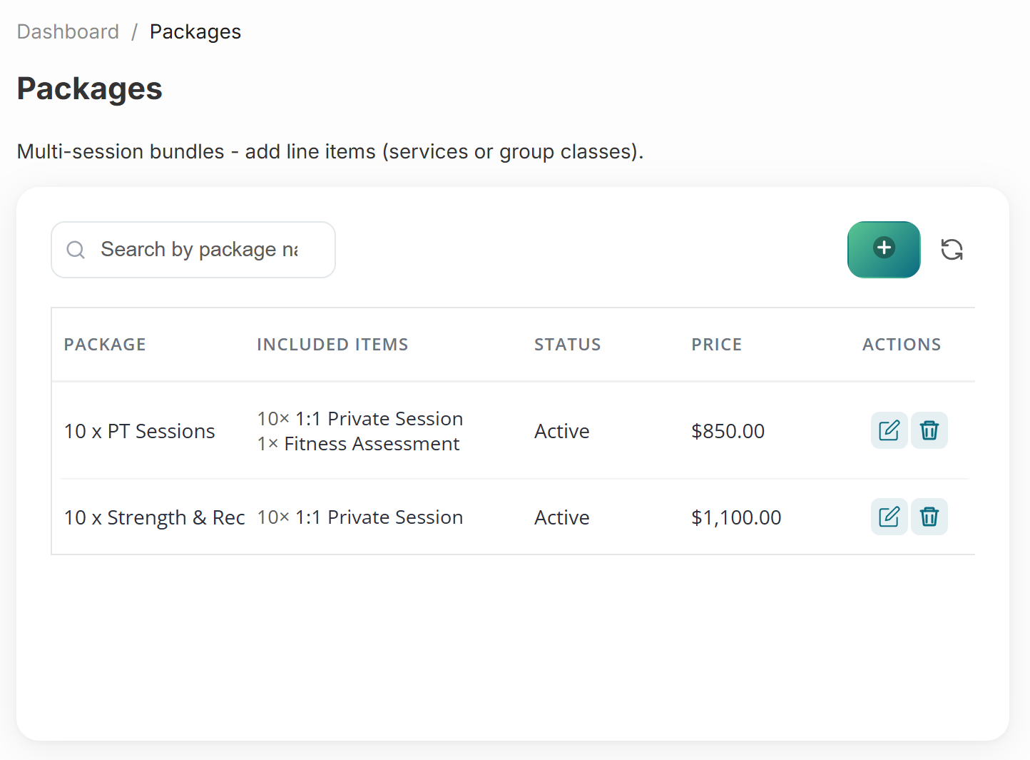 Packages list