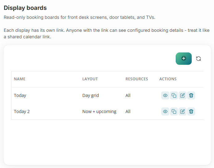 Display board settings